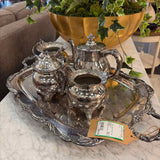 SET OF 5  Silverplate Tea Service Set