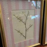 Framed Pink Floral Art with Pink Mat