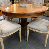 45" Round Oak Pedestal Dining Table