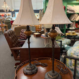PAIR of Stone Accent Buffet Lamps