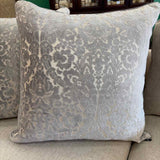 Gray Damask Velvet Pillow