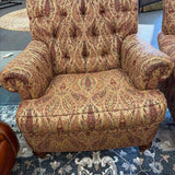 Ethan Allen Paisley Tufted Back Club Chair