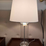 Chrome & Glass Base Lamp w/Shade