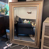 Brushed Gold & Silver Frame Beveled Mirror