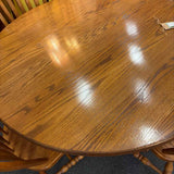 Honey Oak Pedestal Table & Four Chairs
