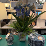 Custom Purple Iris and Lavender in White & Gold Decanter