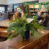 Floral Arrangement Custom Floral in Navy and Gold Planter
