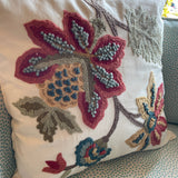 Harvest Embroidered Floral Pillow