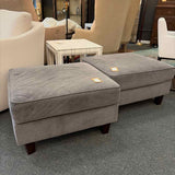Gray Velvet Ottoman
