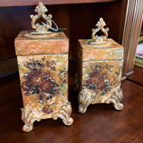 PAIR of Floral Cache Boxes