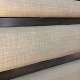 Queen Grey Uph/Espresso Wood Bed