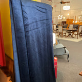 PAIR of Pottery Barn Navy Blue Crushed Velvet Curtains