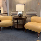 Butterscotch Leather Low Back Slipper Chair