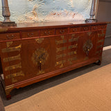 Korean Elm Double Cabinet Buffet Credenza