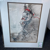 Watercolor Abstract Horse by Jessie Pettie Framed Art