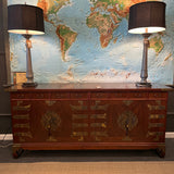 Korean Elm Double Cabinet Buffet Credenza