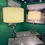 Brushed Silver Ring Base Table Lamp