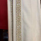 PAIR of Pinch Pleat Lined Curtains with Animal Print Accent