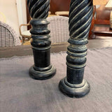 PAIR of Dark Finish Candle Holders