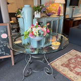 Glass Top Wrought Iron Dining Table