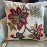 Harvest Embroidered Floral Pillow