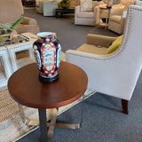 Porcelain Vase with Wood Base