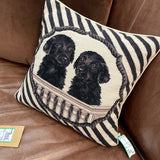 Two Dogs Needle Point Pillow