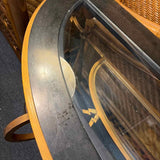 Metal & Marble Console with Glass Inserts