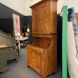 Antique Primitive Pine Stepback Cupboard