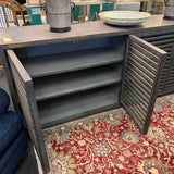 Charcoal Gray Louvered Door Console