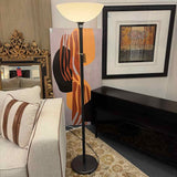 Robert Abbey Contemporary Bronze Metal Torchiere Floor Lamp