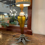 Vintage Amber Glass Base Lamp