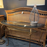 Metal & Marble Console with Glass Inserts