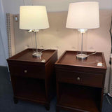 Chrome & Glass Base Lamp w/Shade