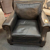 Leather Club Chair with Nail Head Trim