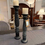 PAIR of Dark Finish Candle Holders