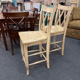 PAIR of Cross Back Counter Height Stools