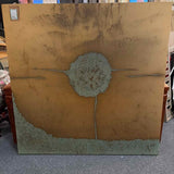 "Circle" Abstract Metal Panel with Verdigris Patina Finish
