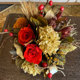 Harvest Arrangement in Red Pottery