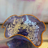 Purple & Orange Hand Blown Glass Bowl