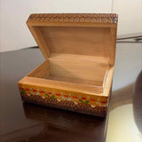 Hand Painted Carved Wood Jewelry Box