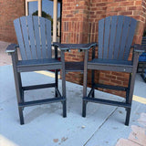 Tall Double Adirondack Chair Set with Connecting Table