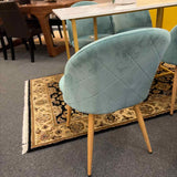PAIR of Teal Velvet Mid Century Modern Chairs