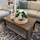Metal & Woven Rattan Coffee Table
