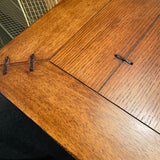 Mission Style End Table with Leather Accents