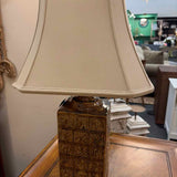 Brown Square Pottery Base Lamp