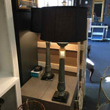 Pewter Column Table Lamp