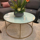 White Glass Top Coffee Table