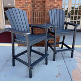 Tall Double Adirondack Chair Set with Connecting Table