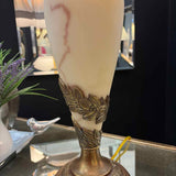 Vintage Urn Style Alabaster & Brass Table Lamp